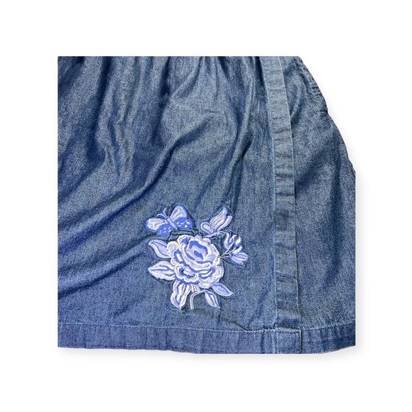 90’s Cotton Denim Jean Look Skort short skirt elasticbutterfly size 16 XL - Picture 5 of 8